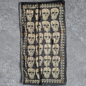 Chic Black and Gold Skull Scarf